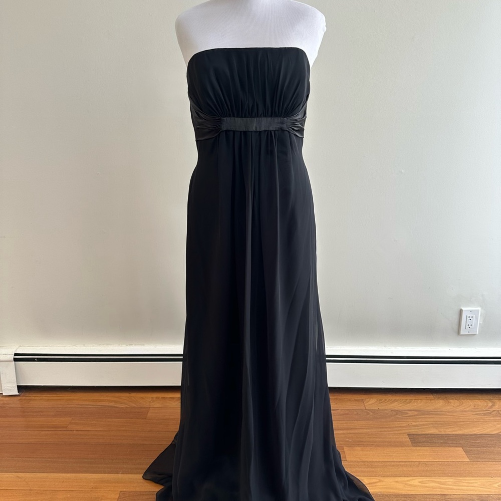 🖤 Size 18 Elegant Strapless Black Gown Bridesmaid Prom Dress